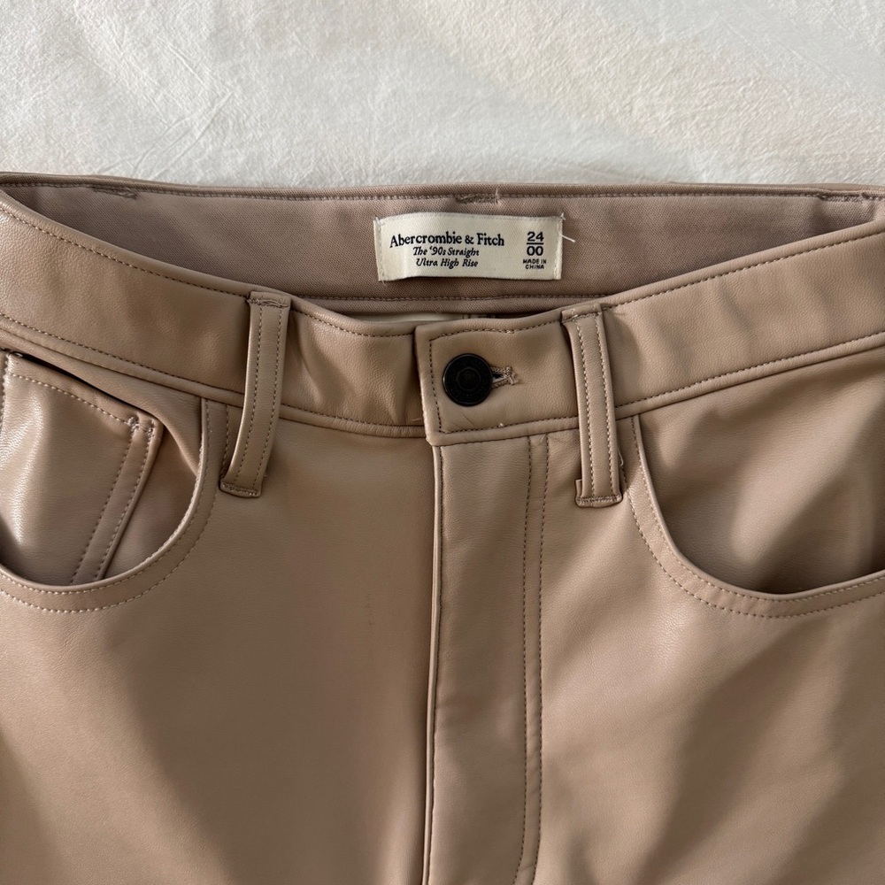 Abercrombie 90’s Straight Leather Pants 00R - Picture 2 of 7